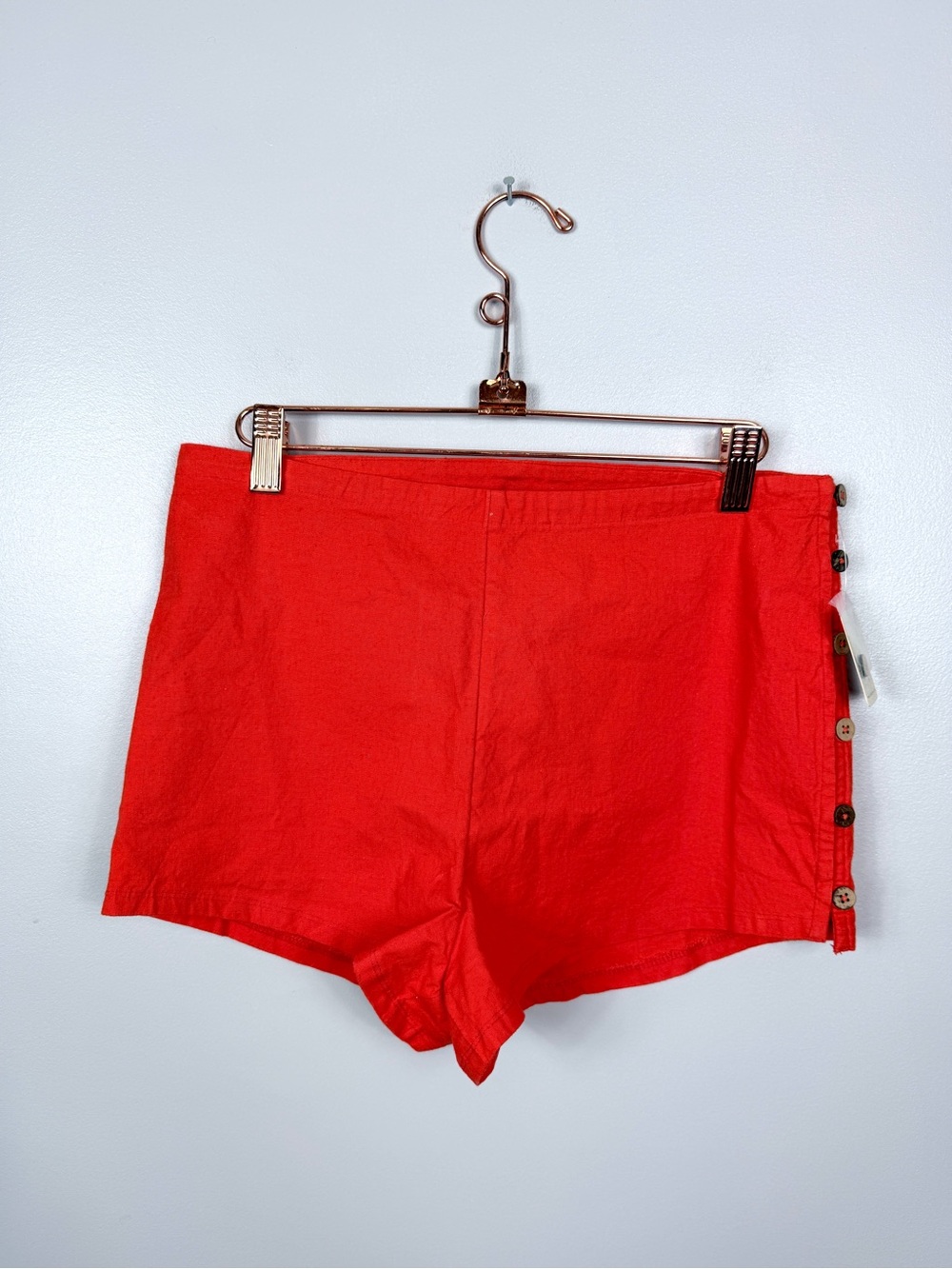 NWT Free People cherry tomato my little stretch linen micro short size medium